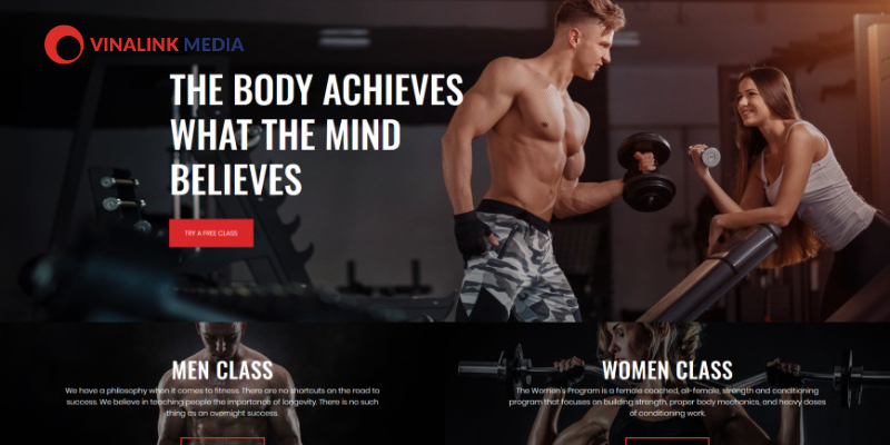 Mẫu Landing page bán hàng về phòng tập GYM – Chăm sóc sức khỏe